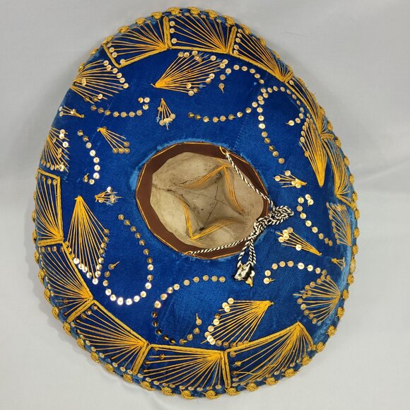 Pigalle Calidad Prestigio Luna Sombrero Vintage 1970s Mexico Velour Hat XXXXX - Picture 2 of 5